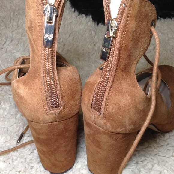 Marc Fisher "Stevee" "8.5" Chunky, Whimsigoth, Fancy Steampunk, Suede, Hippie - Picture 2 of 6